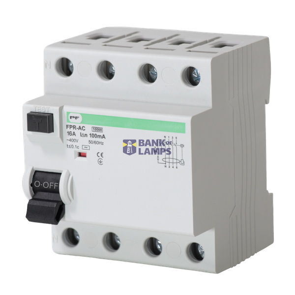Residual current circuit breaker FPR-AC 4P 16A 0,1A AC-type image 1