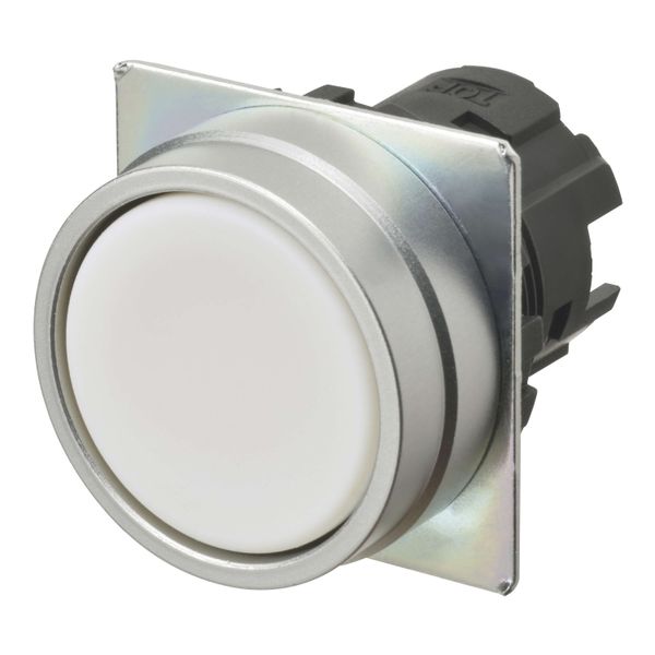 Pushbutton A22NZ Ã˜22, bezel brushed metal, FLAT, MOMENTARY, CAP COLOR A2270076C image 1