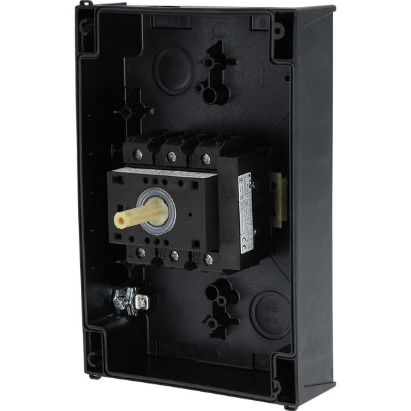 P3-63/I4/SVB/HI11 Main switch, P3, 63 A, surface mounting, 3 pole, 1 N/O, 1 N/C, Emergency switching off function, With red rotary handle and yellow locking ring, Locka image 28
