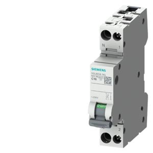 CIRCUIT BREAKER 230V 6KA, 1+N-POLE/1MW, N LEFT C13 image 1