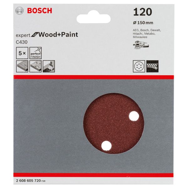 C430 sanding sheet, pack of 5 150 mm, 120 image 2