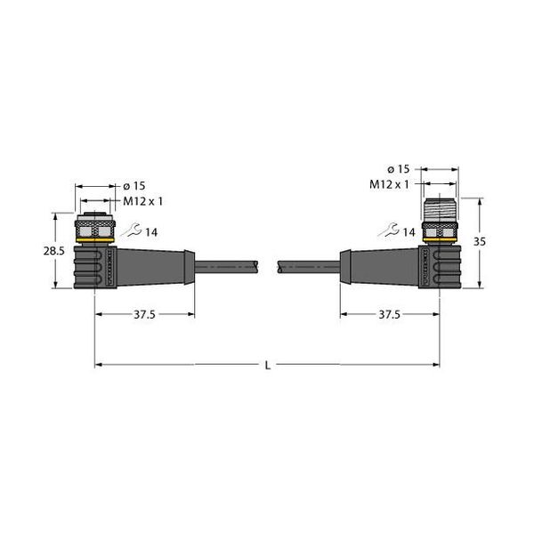 Actuator and Sensor Cable, PUR Extension Cable   WKS8T-0.5-WSS8T/TXL image 2