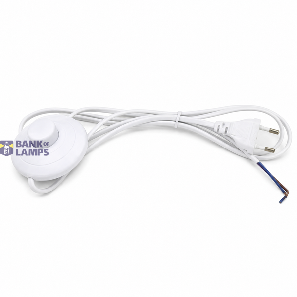 Flat cable 3m, 2* 0,75 mm² with foot switch and EU plug, white image 1