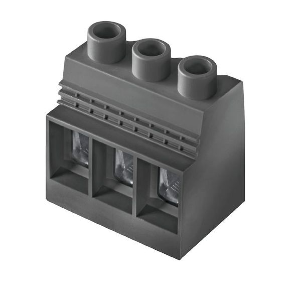 Printed circuit board terminals, 15.00 mm, Number of poles: 4, 90°, Solder pin length (l): 4.5 mm, tinned, Traffic grey (RAL), Clamping yoke connection, Clamping range, max. : 50 mm², Box image 1