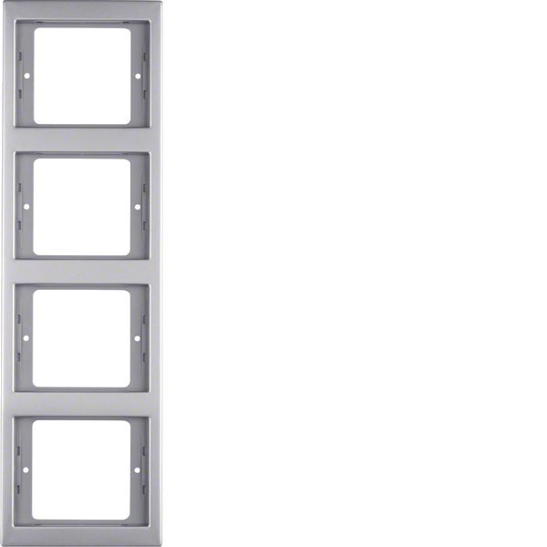 Frame 4gang vert., K.5, stainless steel, metal matt finish image 1