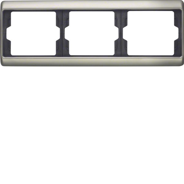 Frame 3gang horizontal Arsys stainless steel image 1