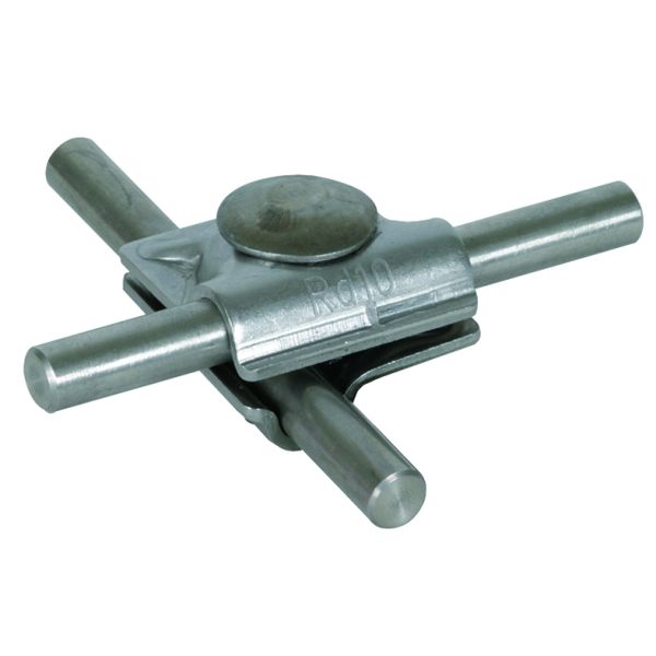 MV clamp StSt f. Rd 10mm with truss head screw image 1