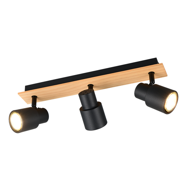 Pierre spot 3-pc matt black/wood image 1