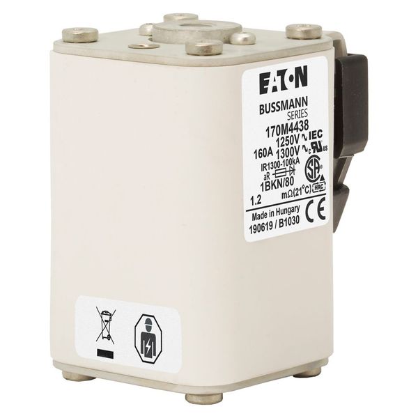 Fuse-link, high speed, 160 A, AC 1250 V, size 1, 53 x 69 x 80 mm, aR, IEC, UL, single indicator image 4