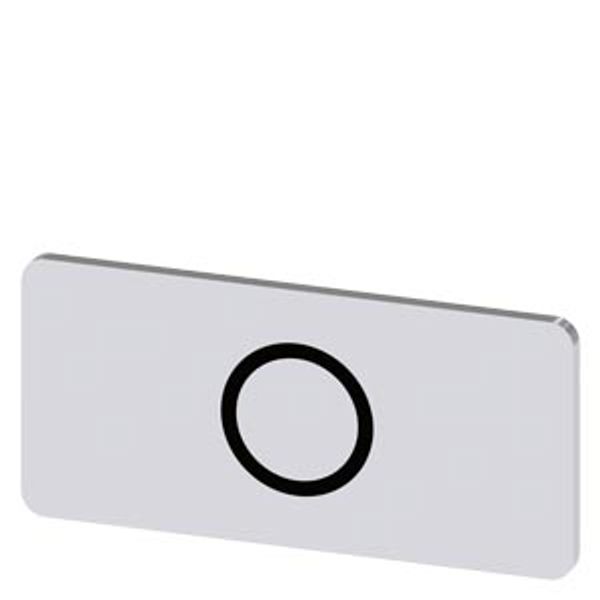 Labeling plate 12.5 x 27 mm, silver-colored label, icon: O* image 1