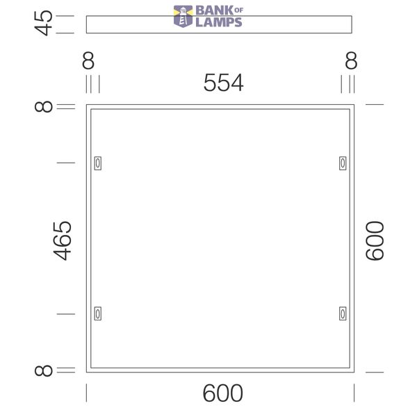 Frame 600x600 h 45 mm image 1