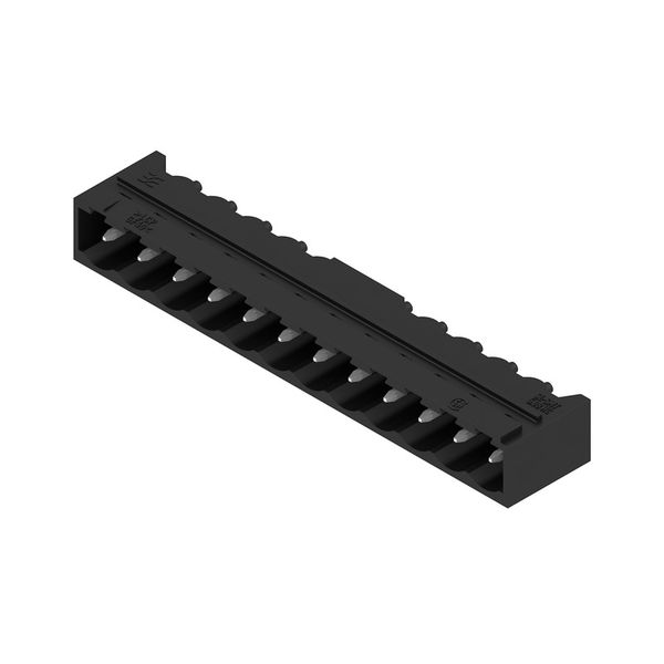 PCB plug-in connector, male header, closed side, THT/THR solder connection, 5.08 mm, Number of poles: 12, 90°, Solder pin length (l): 1.5 mm, tinned, black, Box image 4