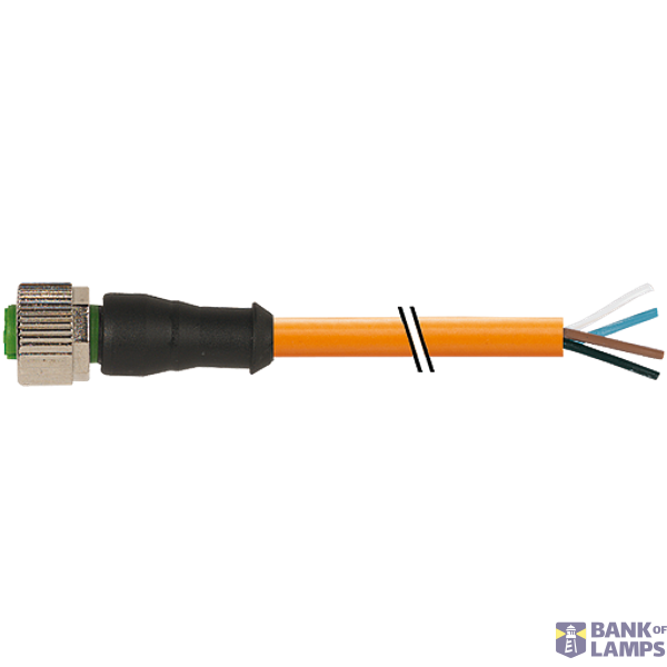 M12 female 0° A-cod. with cable PUR 4x0.34 or 18m image 1
