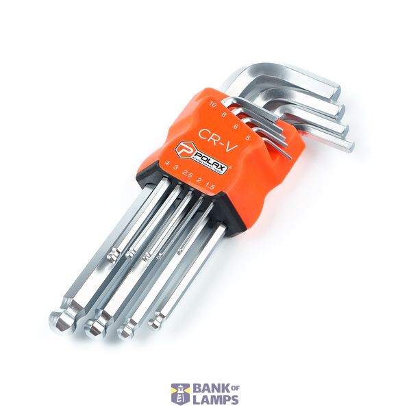9pcs Ball end hex key set long,  9pcs.,1.5-10мм (1,5 mm, 2,0 mm, 2,5 mm, 3 mm, 4 mm, 5 mm, 6 mm, 8 mm, 10 mm) image 1