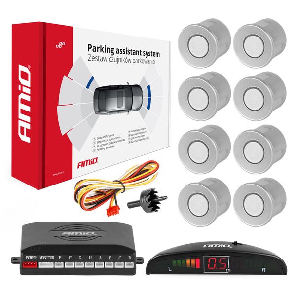 Parking sensor 8 LED silver image 1