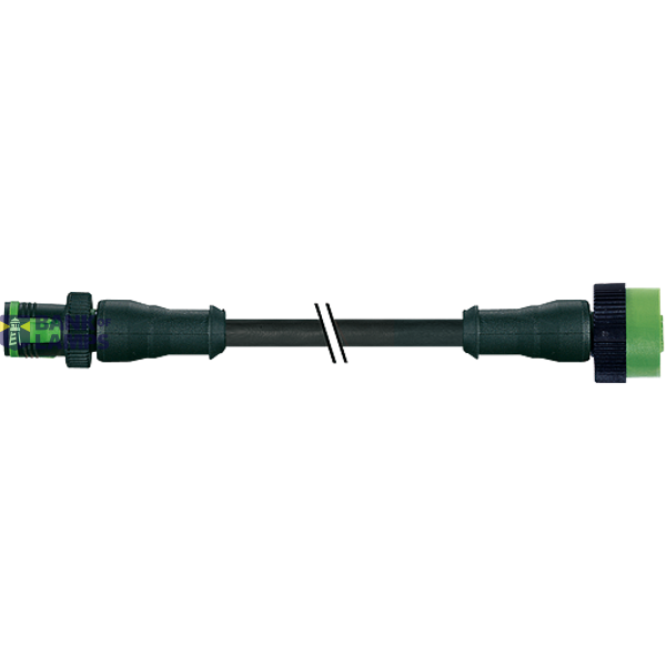 MQ12 male 0° / MQ12 female 0° A-cod. PUR 4x0.34 bk 1m PU = 50 image 1