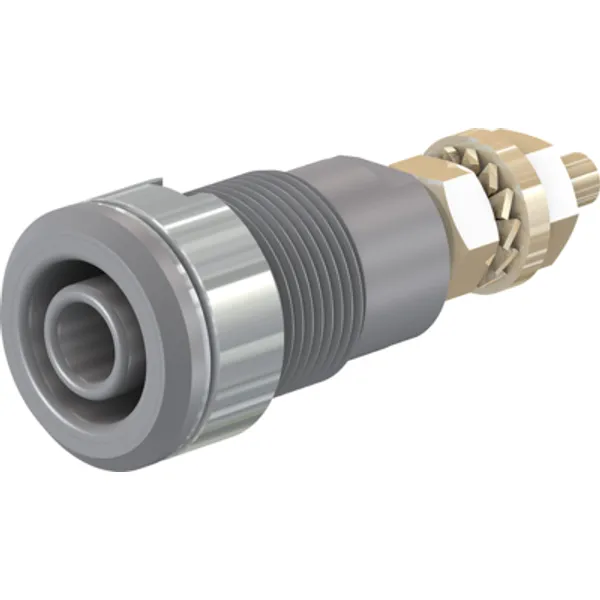 4 mm socket, screw connection, mounting Ø 12.2 mm, CAT III, gray, 23.3020-28 image 1