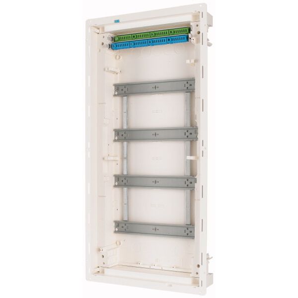KLV-48HWP-SF Hollow wall compact distribution board, 4-rows, super-slim sheet steel door image 3