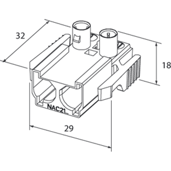 Coupler 2-p socket, blue image 4