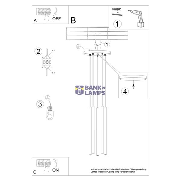 PASTELO 5P GOLD HANGING LAMP G9 5X8W IP20 image 5