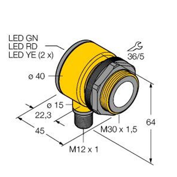 Ultrasonic Sensor diffuse mode sensor   T30UXICQ8-CRFV image 2