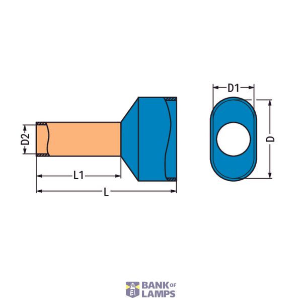 Twin ferrule only for 811 series Sleeve for 2 x 4 mm / AWG 12 insulate image 3