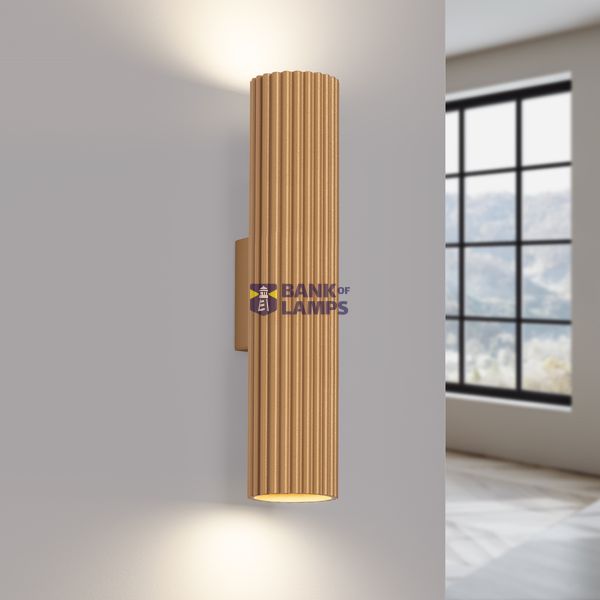 FUNCTIONAL WALL LAMP FOR LIVING ROOM FROM THE KARBON SERIES, GOLDEN CYLINDRICAL SHAPE UP AND DOWN image 9