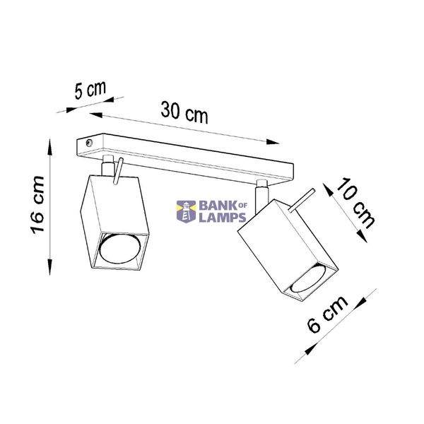 CEILING LAMP MERIDA 2 GREY GU10 2X40W IP20 image 4