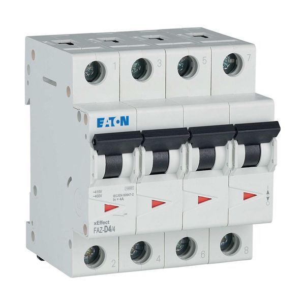 Miniature circuit breaker (MCB), 4 A, 4p, characteristic: D image 20