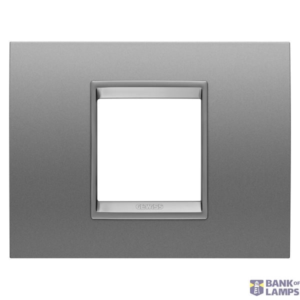 LUX PLATE - IN METAL - 2 MODULES - MONOCHROME ALUMINIUM - CHORUSMART image 1