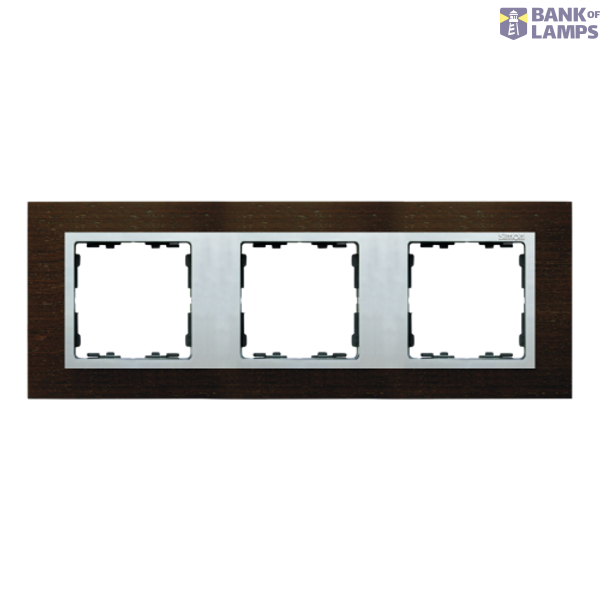 Triple frame, wood, Wenge / Aluminum matt image 1