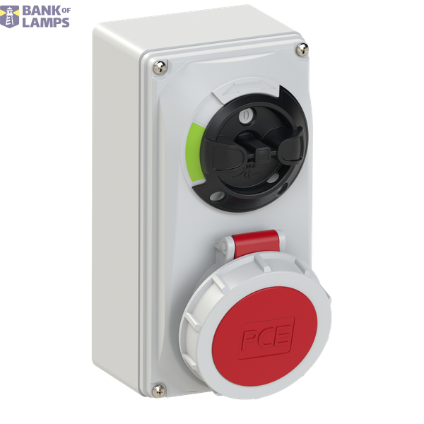 Fixed socket with switch, 16A 4P 6h IP66/67 image 1