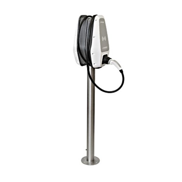 Mounting pole 2x i-CHARGE CION socket type, stainless steel image 1