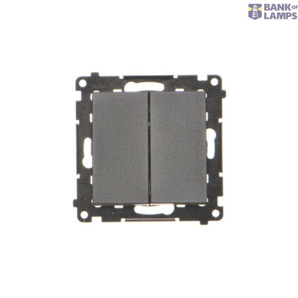 Single pole switch with double push button, 16AX, black matt image 1