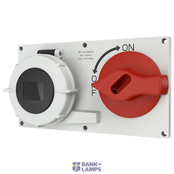 Panel mounted recept., DUO, 32A4p7h500V image 1