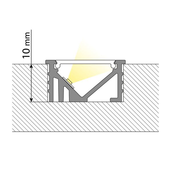 Built-in aluminum profile VK 21x11mm Whitey diffusion 2m image 1