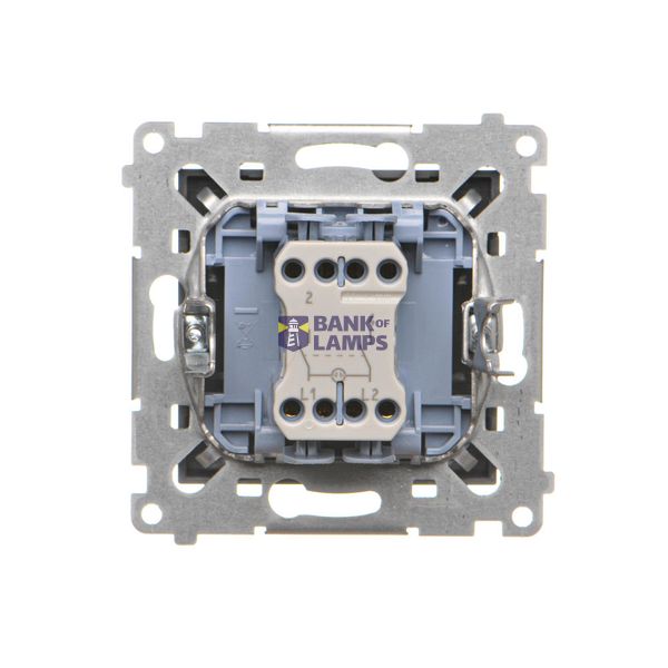 Double socket outlet with earthing for IP44 version with frame seal, without shutters, (module), Simon 24, IP20/IP44, 16A, graphite mat, Flap color: Transparent image 2