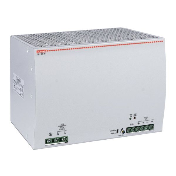 DIN rail switching power supply, single-phase. 24VDC, 20A/480W image 1