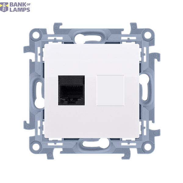 Single computer socket RJ45, cat.6, shielded, white image 1