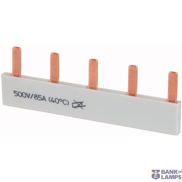 Phase busbar with 5x pins, 1-phase, insulated, straight image 1