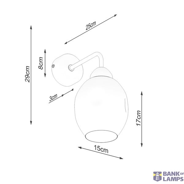 WALL LAMP FILLAN 1 BLACK E27 1X60 IP20 image 6