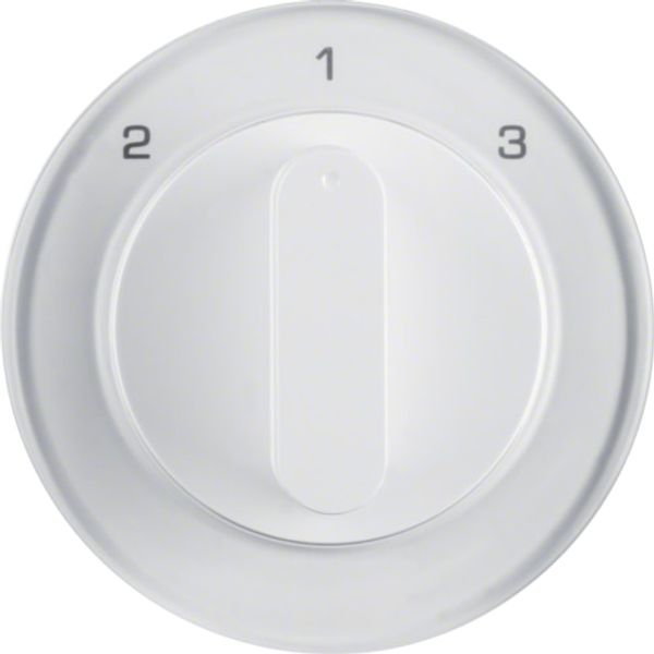 Centre plate rot. knob for 3-step switch, R.1/R.3, p. white glossy image 1