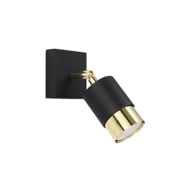 WALL LAMP NERO BLACK/GOLD GU10 1X40W IP20 image 1