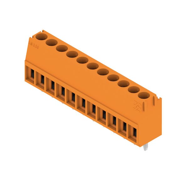 Printed circuit board terminals, 3.50 mm, Number of poles: 11, 90°, Solder pin length (l): 3.2 mm, tinned, orange, Clamping yoke connection, Clamping range, max. : 2.08 mm², Box image 2
