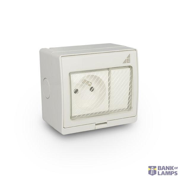 Single socket + single surface-mounted switch GPWPN IP55 "AQUA55" image 1