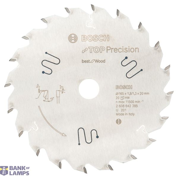 Top Precision Best for Wood circular saw blade 165 x 20 x 1,8 mm, 20 image 1