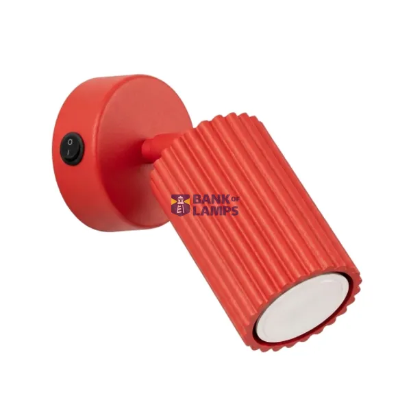 Wall lamp KARBON red with a switch image 1