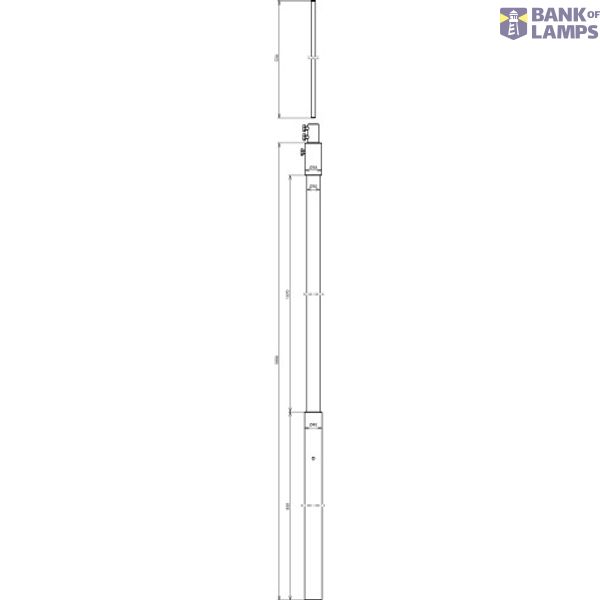 Supp. tube D 30 mm L 1990 mm GRP/Al/StSt w. air-termination rod D 10 m image 2