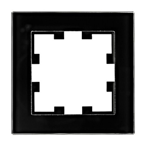 One gang frame, glass black image 1