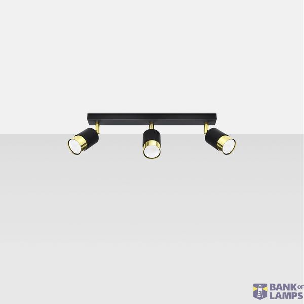 CEILING LAMP NERO 3 BLACK/GOLD GU10 3X40W IP20 image 8